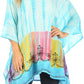 Sakkas Eliana Wide Long Tall Embroidered Tie Dye Ombre Batik Poncho Top Blouse