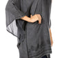 Sakkas Wren Lightweight Circle Poncho Top Blouse With Detailed Embroidery