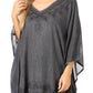 Sakkas Wren Lightweight Circle Poncho Top Blouse With Detailed Embroidery