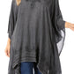 Sakkas Wren Lightweight Circle Poncho Top Blouse With Detailed Embroidery