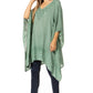 Sakkas Wren Lightweight Circle Poncho Top Blouse With Detailed Embroidery