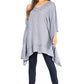 Sakkas Wren Lightweight Circle Poncho Top Blouse With Detailed Embroidery
