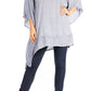 Sakkas Wren Lightweight Circle Poncho Top Blouse With Detailed Embroidery