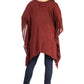 Sakkas Wren Lightweight Circle Poncho Top Blouse With Detailed Embroidery