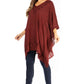 Sakkas Wren Lightweight Circle Poncho Top Blouse With Detailed Embroidery