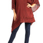 Sakkas Wren Lightweight Circle Poncho Top Blouse With Detailed Embroidery