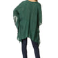 Sakkas Wren Lightweight Circle Poncho Top Blouse With Detailed Embroidery