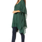 Sakkas Wren Lightweight Circle Poncho Top Blouse With Detailed Embroidery