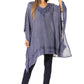 Sakkas Wren Lightweight Circle Poncho Top Blouse With Detailed Embroidery