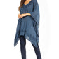 Sakkas Wren Lightweight Circle Poncho Top Blouse With Detailed Embroidery