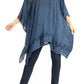 Sakkas Wren Lightweight Circle Poncho Top Blouse With Detailed Embroidery