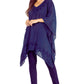 Sakkas Wren Lightweight Circle Poncho Top Blouse With Detailed Embroidery