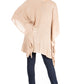 Sakkas Wren Lightweight Circle Poncho Top Blouse With Detailed Embroidery