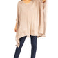 Sakkas Wren Lightweight Circle Poncho Top Blouse With Detailed Embroidery