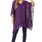 Sakkas Wren Lightweight Circle Poncho Top Blouse With Detailed Embroidery