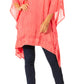 Sakkas Wren Lightweight Circle Poncho Top Blouse With Detailed Embroidery
