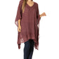 Sakkas Wren Lightweight Circle Poncho Top Blouse With Detailed Embroidery