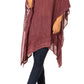 Sakkas Wren Lightweight Circle Poncho Top Blouse With Detailed Embroidery