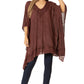 Sakkas Wren Lightweight Circle Poncho Top Blouse With Detailed Embroidery