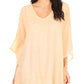Sakkas Wren Lightweight Circle Poncho Top Blouse With Detailed Embroidery
