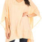 Sakkas Wren Lightweight Circle Poncho Top Blouse With Detailed Embroidery