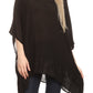 Sakkas Wren Lightweight Circle Poncho Top Blouse With Detailed Embroidery