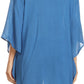 Sakkas Wren Lightweight Circle Poncho Top Blouse With Detailed Embroidery