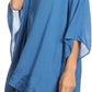 Sakkas Wren Lightweight Circle Poncho Top Blouse With Detailed Embroidery