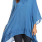 Sakkas Wren Lightweight Circle Poncho Top Blouse With Detailed Embroidery