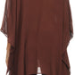 Sakkas Wren Lightweight Circle Poncho Top Blouse With Detailed Embroidery
