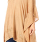 Sakkas Wren Lightweight Circle Poncho Top Blouse With Detailed Embroidery