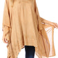 Sakkas Wren Lightweight Circle Poncho Top Blouse With Detailed Embroidery