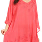 Sakkas Wren Lightweight Circle Poncho Top Blouse With Detailed Embroidery