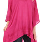 Sakkas Wren Lightweight Circle Poncho Top Blouse With Detailed Embroidery