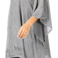 Sakkas Wren Lightweight Circle Poncho Top Blouse With Detailed Embroidery