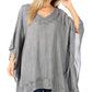 Sakkas Wren Lightweight Circle Poncho Top Blouse With Detailed Embroidery