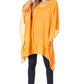 Sakkas Wren Lightweight Circle Poncho Top Blouse With Detailed Embroidery