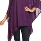 Sakkas Wren Lightweight Circle Poncho Top Blouse With Detailed Embroidery