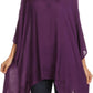 Sakkas Wren Lightweight Circle Poncho Top Blouse With Detailed Embroidery