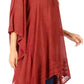 Sakkas Wren Lightweight Circle Poncho Top Blouse With Detailed Embroidery