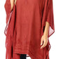 Sakkas Wren Lightweight Circle Poncho Top Blouse With Detailed Embroidery