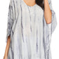 Sakkas Wren Lightweight Circle Poncho Top Blouse With Detailed Embroidery