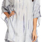 Sakkas Wren Lightweight Circle Poncho Top Blouse With Detailed Embroidery