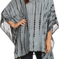 Sakkas Wren Lightweight Circle Poncho Top Blouse With Detailed Embroidery