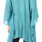 Sakkas Wren Lightweight Circle Poncho Top Blouse With Detailed Embroidery