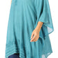 Sakkas Wren Lightweight Circle Poncho Top Blouse With Detailed Embroidery