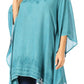Sakkas Wren Lightweight Circle Poncho Top Blouse With Detailed Embroidery