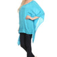 Sakkas Wren Lightweight Circle Poncho Top Blouse With Detailed Embroidery