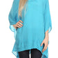 Sakkas Wren Lightweight Circle Poncho Top Blouse With Detailed Embroidery