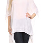 Sakkas Wren Lightweight Circle Poncho Top Blouse With Detailed Embroidery